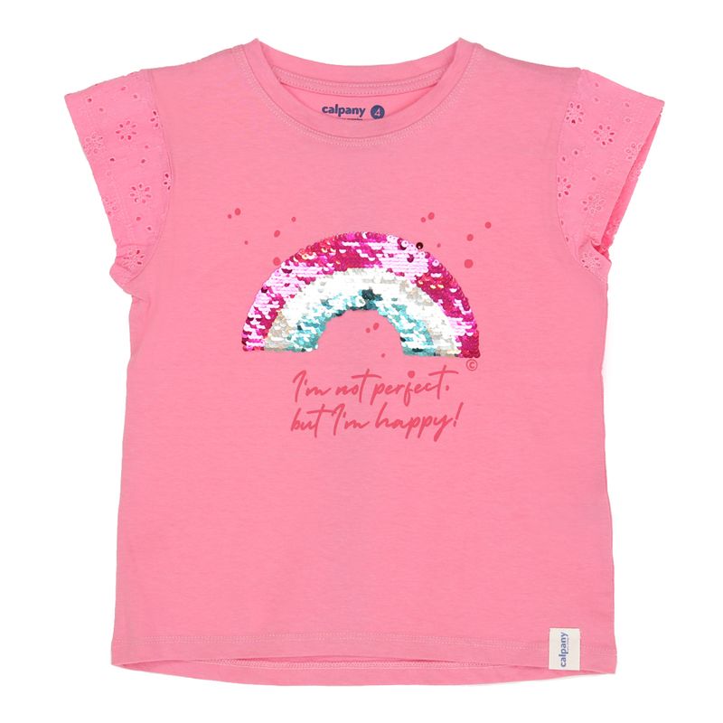 Polera-Manga-Corta-Algodon-Organico-Niña-Rainbow