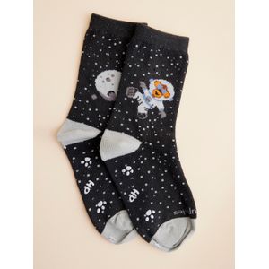 Calcetin Algodón Niño C Space Negro Hush Puppies