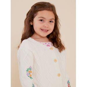 Chaleco Niña Rosas Beige