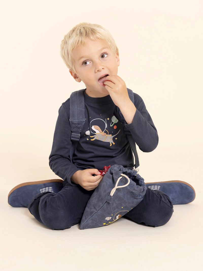 Polera Manga Larga Niño Imagine Azul