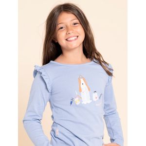 Polera Manga Larga Niña Imagine Celeste