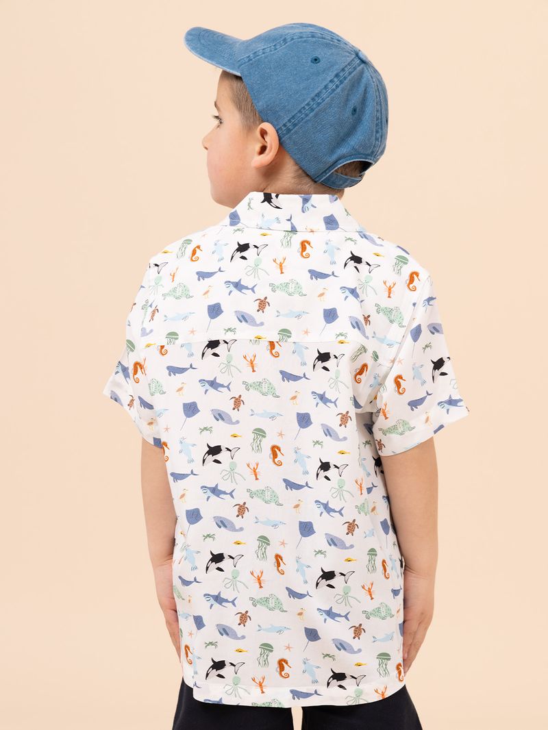 Camisa Niño Guayabera Blanco