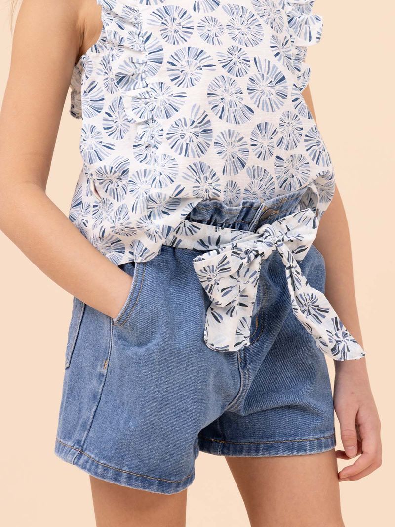Short Niña Lasa Denim Claro