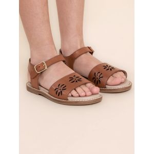 Sandalia Cuero Niña Daisy Café