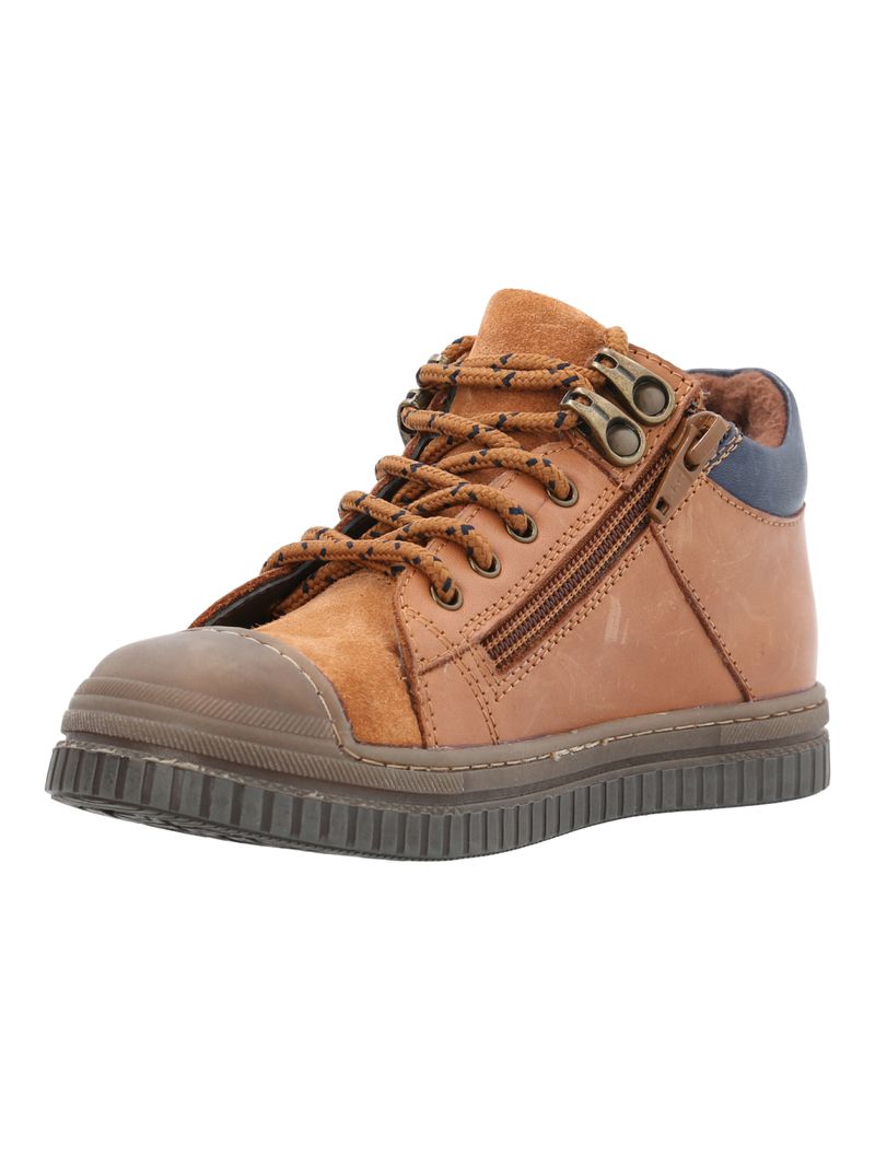 Zapatilla Cuero Niño Waco Café