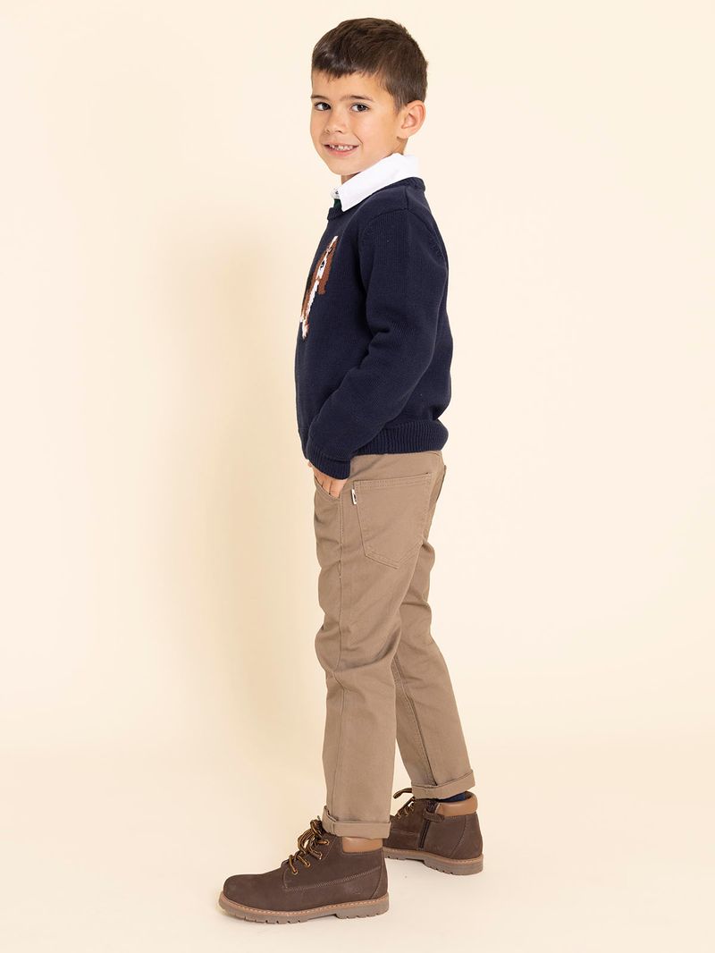 Botín Cuero Niño Morgan Café