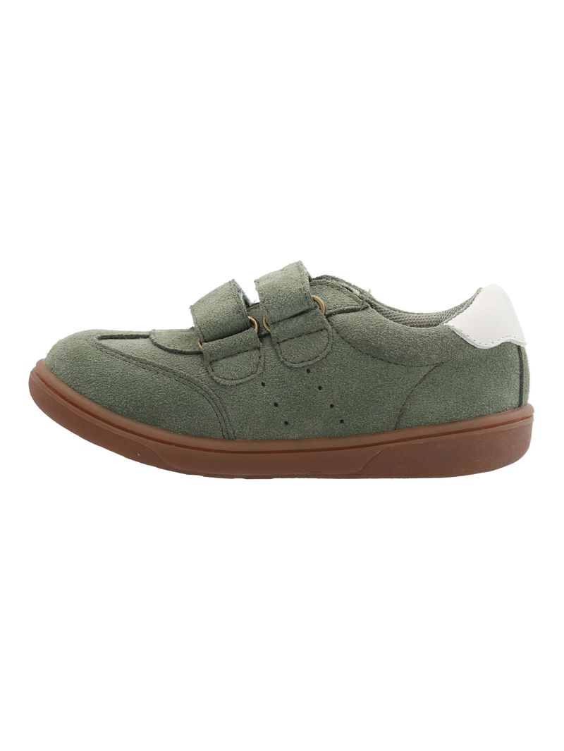 Zapatilla Cuero Niño Clara-K Verde