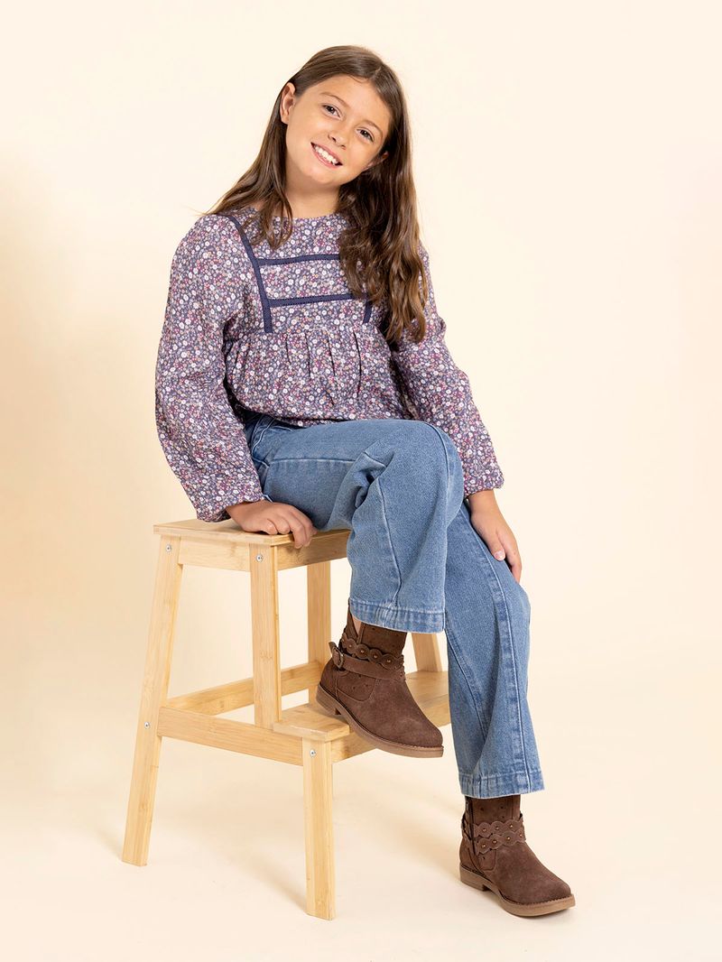 Botín Cuero Niña Odessa Café