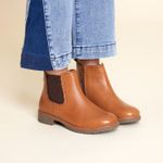 Botín Cuero Niña Asmara  Café