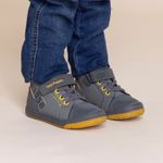 Botín Cuero Niño Broke  Gris