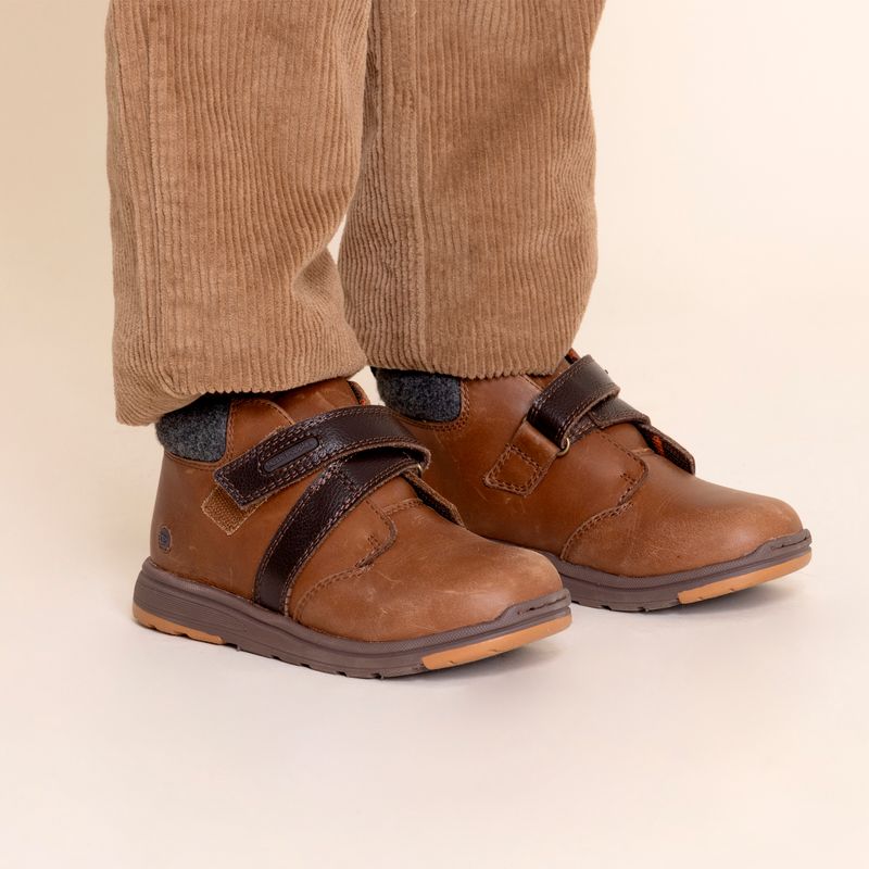 Botín Cuero Niño Runney Café