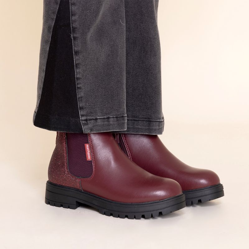 Botín Cuero Niña Lyzard Rojo