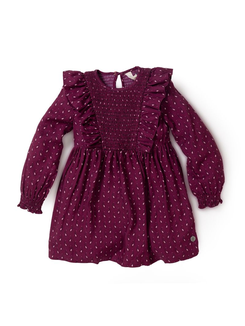 Vestido Blossom Niña Burdeo