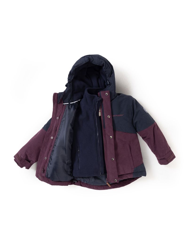 Parka Tres En Uno Waterproof Niño Optimus Burdeo