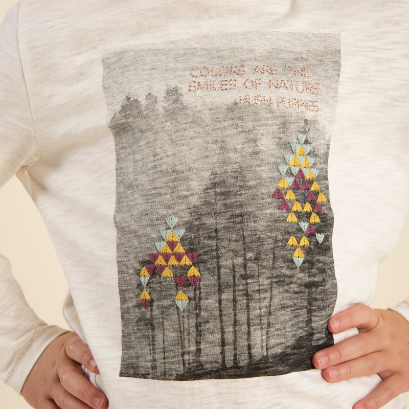 Polera Niña Algodón Print Bosque